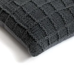 Kirkland's Home Charcoal Knit Cotton Pillow- Pillows