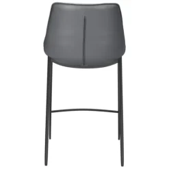 Kirkland's Home Charcoal Leather Stitch Counter Stools, Set Of 2- Bar Stools & Counter Height Stools