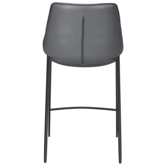 Kirkland's Home Charcoal Leather Stitch Counter Stools, Set Of 2- Bar Stools & Counter Height Stools