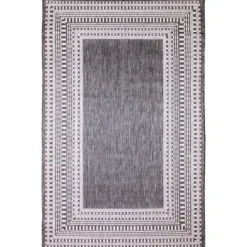 Kirkland's Home Charcoal Linear Macy Indoor/Outdoor Area Rug, 7X9- Outdoor Rugs