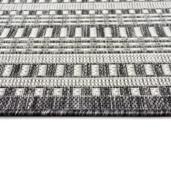 Kirkland's Home Charcoal Linear Macy Indoor/Outdoor Area Rug, 4X7- Outdoor Rugs