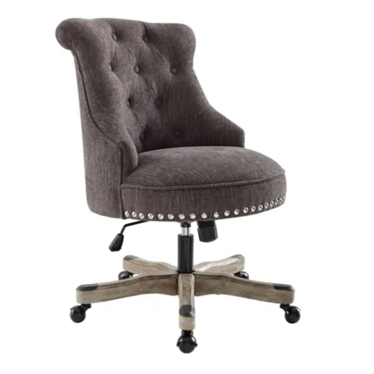 Kirkland's Home Charcoal Miller Tufted Office Chair- Office Furniture