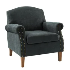 Kirkland's Home Charcoal Nailhead Trim Armchair- Accent Chairs