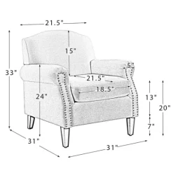 Kirkland's Home Charcoal Nailhead Trim Armchair- Accent Chairs