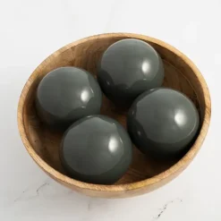Kirkland's Home Charcoal 4-Pc. Solid Porcelain Orb Set- Bowl Filler