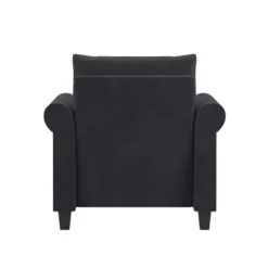 Kirkland's Home Charcoal Rolled Arms Upholstered Accent Chair- Accent Chairs