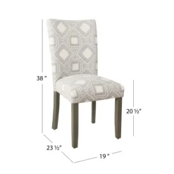 Kirkland's Home Charcoal Square Highback Dining Chairs, Set Of 2- Dining Chairs