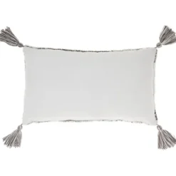 Kirkland's Home Charcoal Stripe Diamond Tassels Lumbar Pillow- Pillows