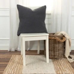 Kirkland's Home Charcoal Subtle Striped Oversized Pillow- Pillows