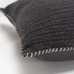 Kirkland's Home Charcoal Subtle Striped Oversized Pillow- Pillows