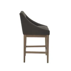 Kirkland's Home Charcoal Upholstered Seat Counter Stool- Bar Stools & Counter Height Stools