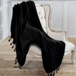 Kirkland's Home Checkered Weave Fringe Throw- Blankets & Throws