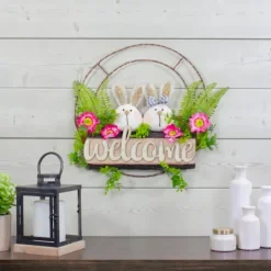 Kirkland's Home Cheerful Bunny Welcome Easter Wreath- Wreaths