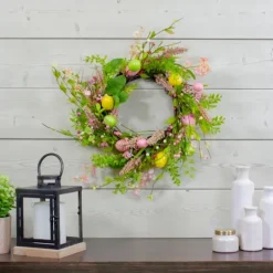 Kirkland's Home Cheerful Colored Eggs Easter Wreath- Wreaths