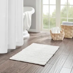 Kirkland's Home Chenille Chain Stitched Bath Mat, 40 In.- Bathroom Rugs