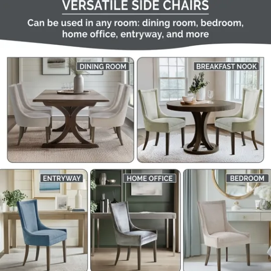 Kirkland's Home Chenille Curved Back Dining Chairs, Set Of 2- Dining Chairs