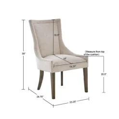Kirkland's Home Chenille Curved Back Dining Chairs, Set Of 2- Dining Chairs