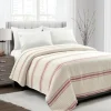 Kirkland's Home Cherry Red Pick Stitch Stripe King Quilt- Quilts