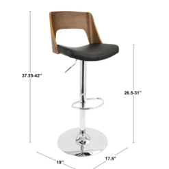 Kirkland's Home Cherry Wood And Leather Swivel Bar Stool- Bar Stools & Counter Height Stools