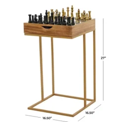 Kirkland's Home Chess Top Wood C-Frame Accent Table- Accent & End Tables