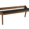 Kirkland's Home Chestnut Acacia Wood Cushioned Bench- Benches & Ottomans