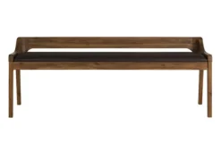 Kirkland's Home Chestnut Acacia Wood Cushioned Bench- Benches & Ottomans