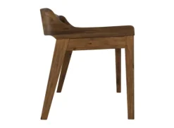 Kirkland's Home Chestnut Acacia Wood Cushioned Bench- Benches & Ottomans