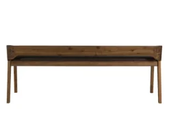 Kirkland's Home Chestnut Acacia Wood Cushioned Bench- Benches & Ottomans