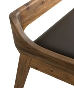 Kirkland's Home Chestnut Acacia Wood Cushioned Bench- Benches & Ottomans