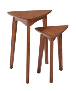 Kirkland's Home Chestnut Wood Triangular Accent Tables, Set Of 2- Accent & End Tables