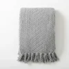 Kirkland's Home Chevron Chenille Knit Throw- Blankets & Throws