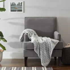 Kirkland's Home Chevron Plush Throw- Blankets & Throws