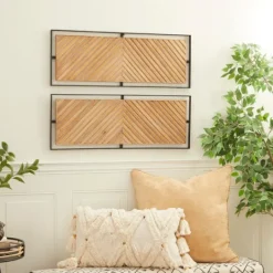 Kirkland's Home Chevron Wood Wall Plaques, Set Of 2- Wall Plaques