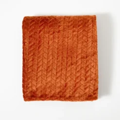 Kirkland's Home Chili Heavenly Herringbone Plush Throw- Blankets & Throws