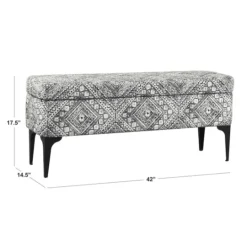 Kirkland's Home Chinle Velvet Storage Bench- Benches & Ottomans