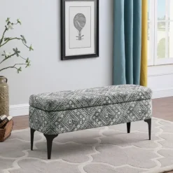 Kirkland's Home Chinle Velvet Storage Bench- Benches & Ottomans