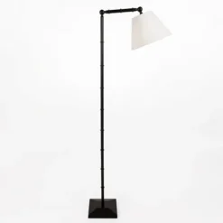 Kirkland's Home Chloe Black Grooved Floor Lamp- Floor Lamps