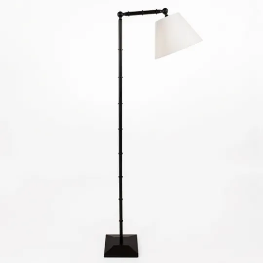 Kirkland's Home Chloe Black Grooved Floor Lamp- Floor Lamps