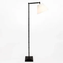 Kirkland's Home Chloe Black Grooved Floor Lamp- Floor Lamps