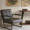 Kirkland's Home Chocolate Walden Faux Leather Accent Chair- Accent Chairs
