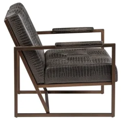 Kirkland's Home Chocolate Walden Faux Leather Accent Chair- Accent Chairs
