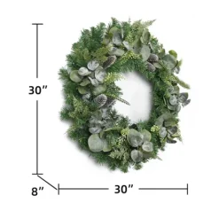 Kirkland's Home Christmas Eucalyptus Pine Mix Pre-Lit Wreath- Wreaths