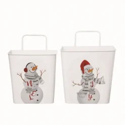 Kirkland's Home Christmas Snowman 2-Pc. Hanging Basket Set- Baskets & Boxes