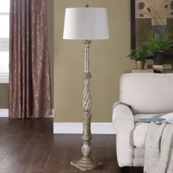 Kirkland's Home Chunky Washed Brown Floor Lamp- Floor Lamps