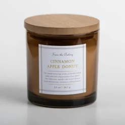 Kirkland's Home Cinnamon Apple Donut Triple Wick Jar Candle- Candles
