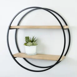 Kirkland's Home Circle Double Wood Wall Shelf, 25 In.- Shelves