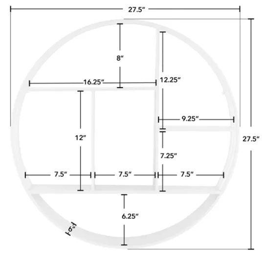 Kirkland's Home Circular Open Sides Floating Shelf- Shelves