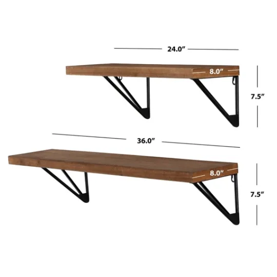 Kirkland's Home Classic Brown Wood Wall Shelves, Set Of 2- Shelves