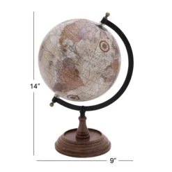 Kirkland's Home Classic Ivory Mango Wood Base Globe- Statues & Figurines