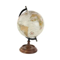 Kirkland's Home Classic Ivory Mango Wood Base Globe- Statues & Figurines